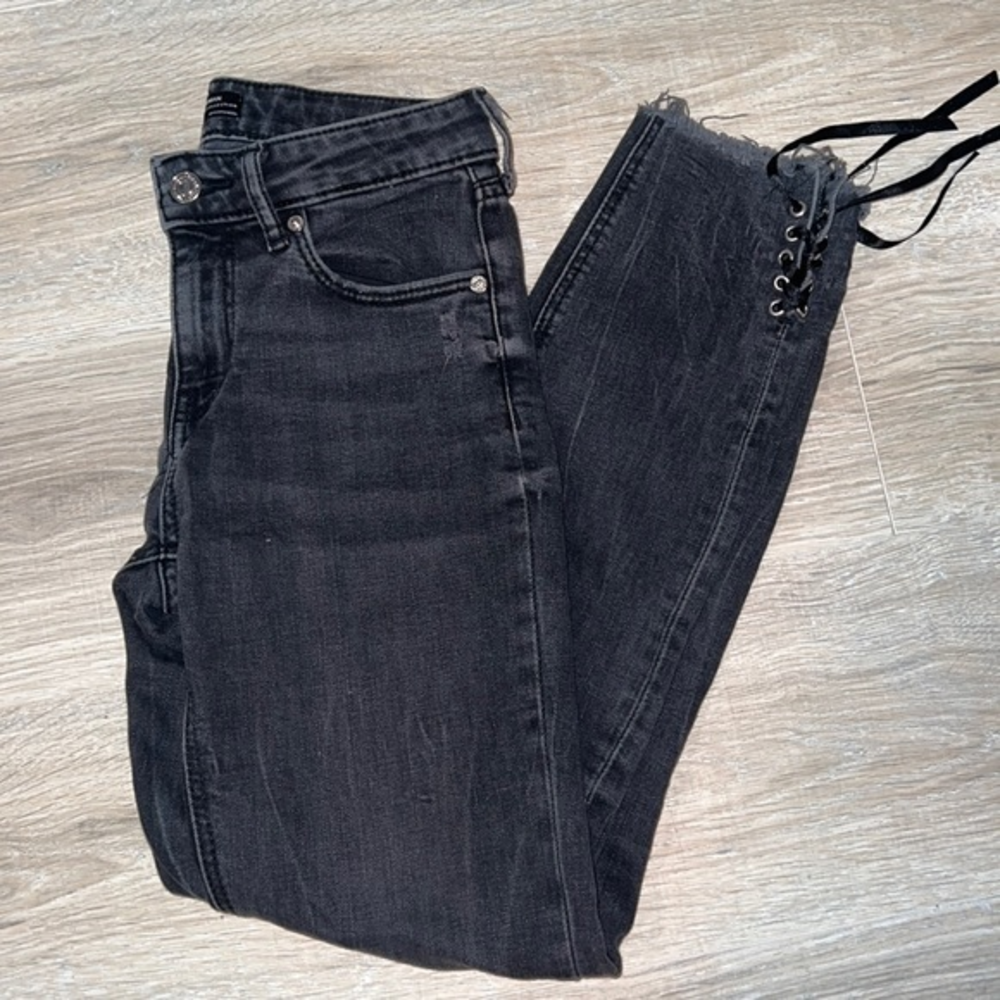 Zara black ripped jeans